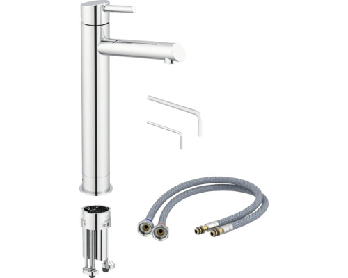 Baterie lavoar cu material de fixare și furtunuri de conectare flexibile incluse