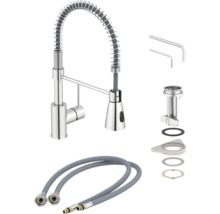 Baterie de bucătărie cu furtun de duș și accesorii