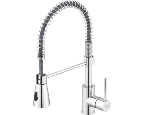 Baterie bucătărie cu duș KEO ILMA crom Baterie de bucătărie cu arc spiralat