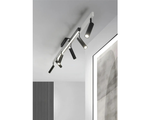 Lumină de tavan cu mai multe spoturi negre