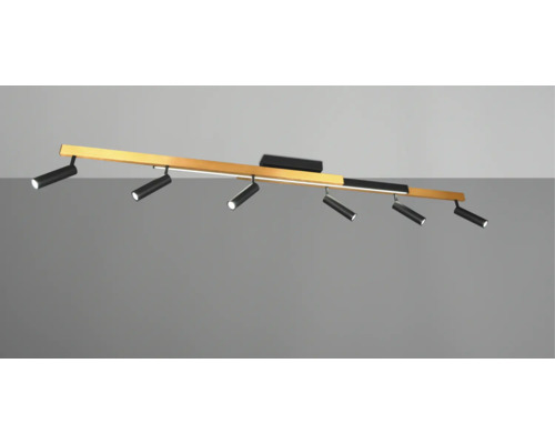 Lumină de plafon cu șase spoturi și sistem de șine