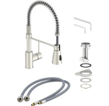 Baterie de bucătărie cu funcție de duș și accesorii