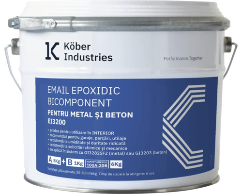 Email epoxidic bicomponent pentru metal și beton Köber Industries gri RAL 7040 6 kg Email epoxidic bicomponent pentru metal și beton Köber Industries gri RAL 7040 6 kg