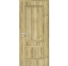 Ușă din lemn cu două panouri dreptunghiulare și mâner