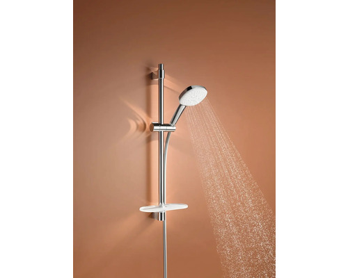 Set de duș cu bară de duș și duș de mână în baie