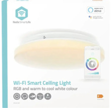 Ambalaj pentru plafoniera inteligentă Wi-Fi Nedis SmartLife cu schimbare de culoare RGB și alb cald până la rece