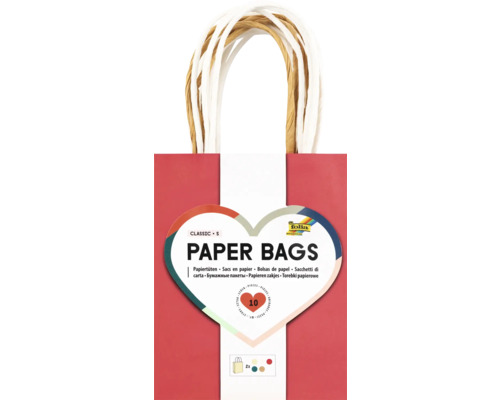 Set de pungi de hârtie cu mânere, 10 bucăți