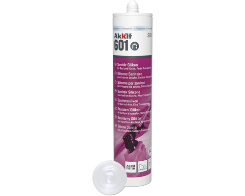 Silicon sanitar Akkit 601 transparent 310 ml Akkit 601 Silicon Sanitar, transparent, pentru băi și bucătării