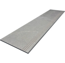 Placă de treaptă gri cu caneluri pentru exterior