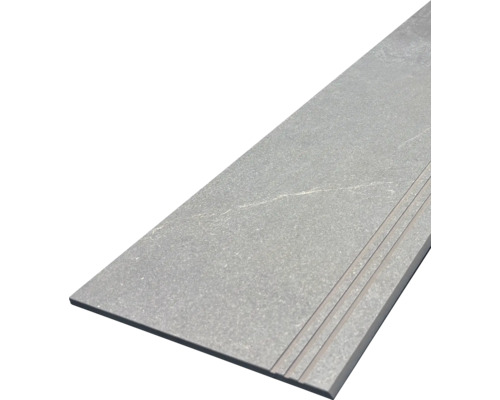 Trepte ceramice gri cu caneluri