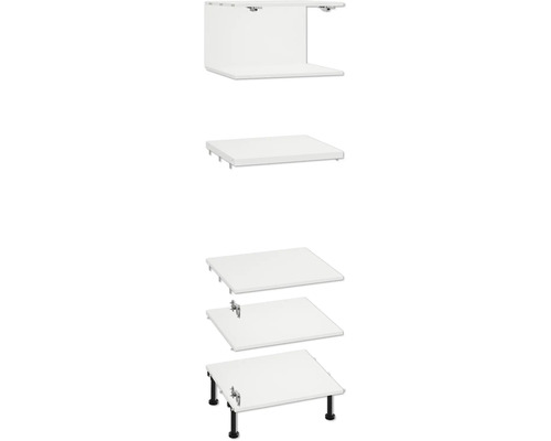 Elemente individuale ale unui set de mobilier de baie stivuite