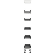 Diverse perspective ale unui sertar cu sistem de extensie pentru mobilier