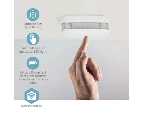 Detector de fum cu buton de testare este operat