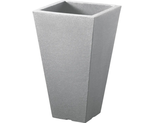 Ghiveci flori Capri plastic 27x27x45 cm gri piatră Jardiniere conică gri