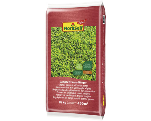 Îngrășământ pentru gazon cu eliberare prelungită FloraSelf în sac de 18 kilograme pentru 450 de metri pătrați de gazon