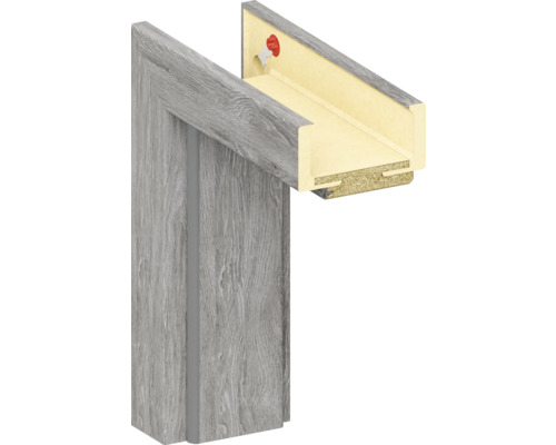 Laterale toc Classen grigio 3 balamale 204 cm marjă 120-140 mm dreapta Secțiune transversală a tocului ușii cu structură din lemn