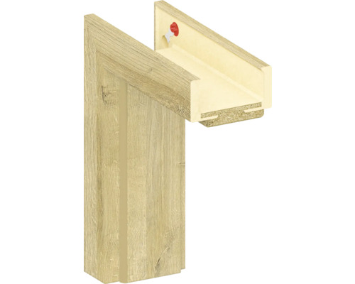 Laterale toc Classen Riviera 3 balamale 204 cm marja de reglare 120-140 mm dreapta (necesita capac toc) Toc de ușă cu aspect de lemn în secțiune transversală