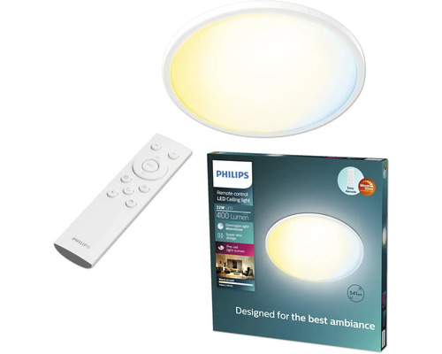 Plafonieră Philips cu telecomandă, LED 32 wați, 4100 lumeni, lumină caldă spre rece