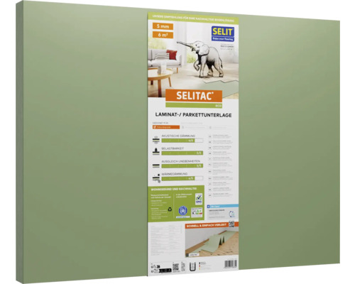Suport laminat și parchet Selitac Eco, grosime 5 mm, potrivit pentru încălzire prin pardoseală, izolare fonică