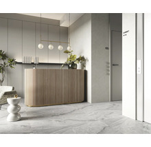 Recepție luminoasă cu recepție, iluminat și gresie porțelanată