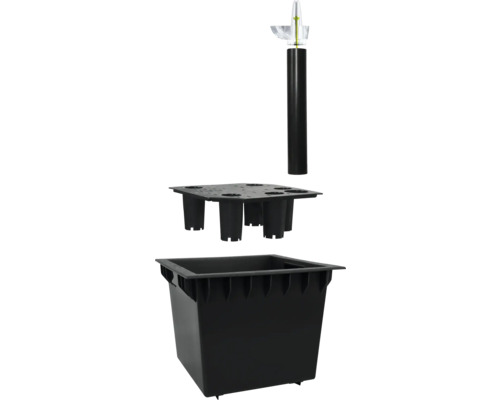 Sistem hidroponic cu jardinieră, blat de masă și indicator de nivel