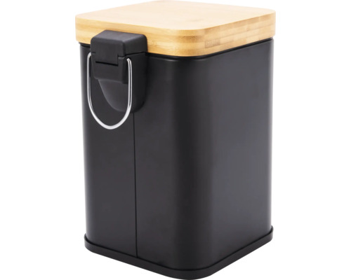 Găleată compost din metal cu capac din bambus