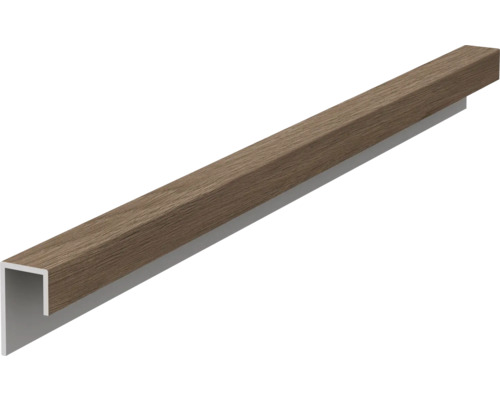 Profil universal panou fațadă ventilată FS251 Choco Oak 3 m Plintă cu structură de lemn și profil U