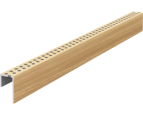 Profil perforat panou fațadă ventilată FS261 Cedar 3 m Plintă din lemn cu găuri de fixare