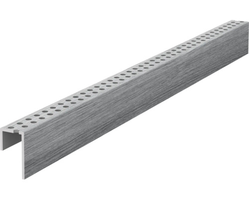 Profil perforat panou fațadă ventilată FS261 Grey Oak 3 m Profil de margine din aluminiu cu șir de găuri