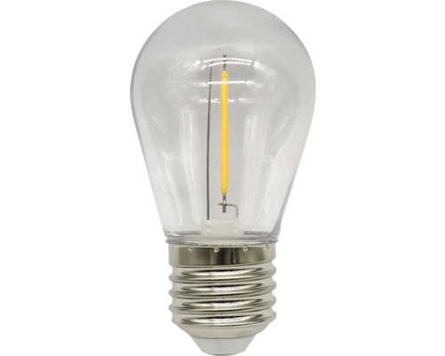 Set 10 becuri LED Well E27 1W 70 lumeni, pară transparent, lumină neutră Bec cu filet E27