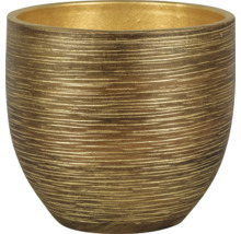 Suport de ghiveci auriu cu linii orizontale