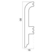 Șipcă profilată cu dimensiunile 80 x 16 milimetri
