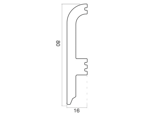 Șipcă profilată cu dimensiunile 80 x 16 milimetri