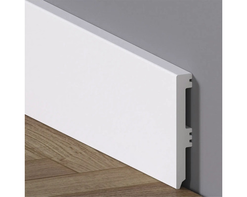 Plintă polimerică albă rubin 2200x80x12 mm Plintă pe perete