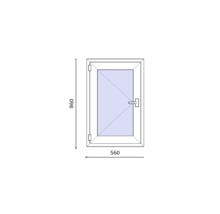 Ilustrație a unei uși cu dimensiunile de 860 pe 560 de milimetri.