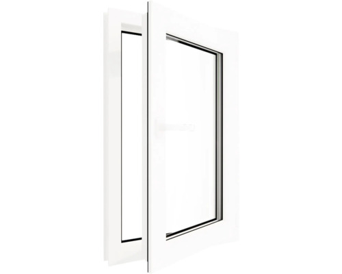 Fereastră din plastic deschisă cu mâner