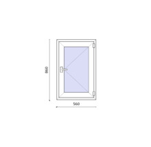 Ilustrație fereastră cu dimensiunile 860 pe 560 milimetri