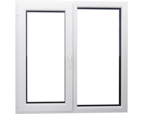 Fereastră albă din plastic cu două canaturi