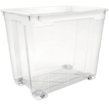 Cutie transparentă de depozitare din plastic cu role