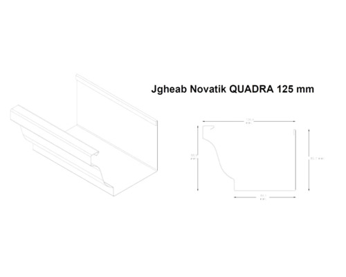 Canal Jgheab Novatik QUADRA 125 milimetri
