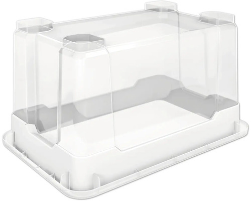 Mini seră transparentă pe tavă inferioară albă pentru cultivarea plantelor