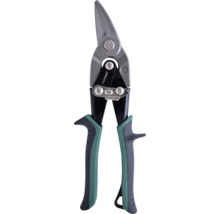 Foarfece de tablă cu mânere modelate pentru o prindere mai bună.