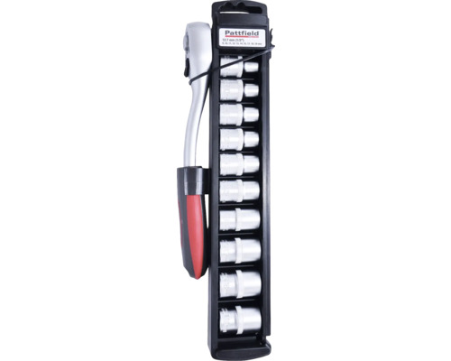Set chei tubulare Pattfield 12.7 mm cu clichet și diverse chei tubulare