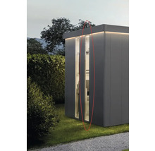 Cabină de grădină modernă cu uși glisante și iluminare