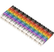 Marcatoare de cablu multicolore cu numerele de la 0 la 9