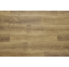 Prim-plan cu o podea laminată cu aspect de lemn.