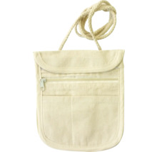 Geantă de gât din material textil cu fermoar