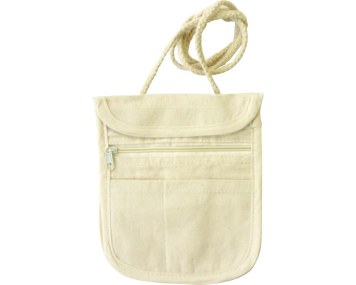 Geantă de gât din material textil cu fermoar