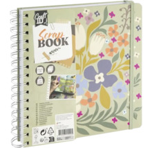 Album de scrapbooking cu model floral, legătură spiralată și bandă elastică