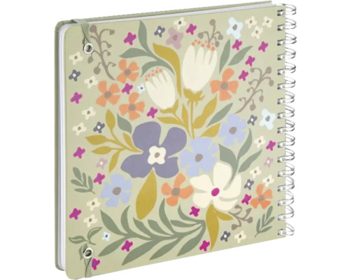 Caiet cu model floral și legătură spiralată